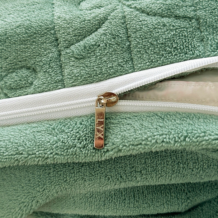 91家纺网 家纺一手货源 找家纺 罗艺轩 2024新款高克重牛奶雪纺边床裙四件套-羽蝶 豆绿