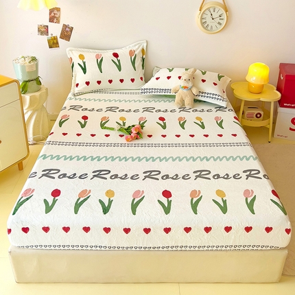 91家纺网 家纺一手货源 找家纺 大柏树 2025新款A类高克重亲肤舒适牛奶绒印花四件套-单床笠可定制 寻彩