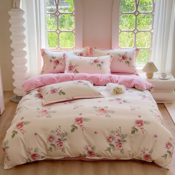 91家纺网 家纺一手货源 找家纺 禧多家纺 2024新款亲肤云锦棉四件套 密语