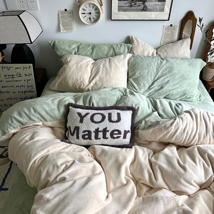 91家纺网 家纺一手货源 找家纺 （总）原素 2024高级感双拼牛奶绒四件套