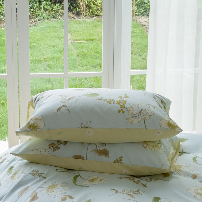 91家纺网 家纺一手货源 找家纺 2024新款印花小清新全棉四件套 花想容