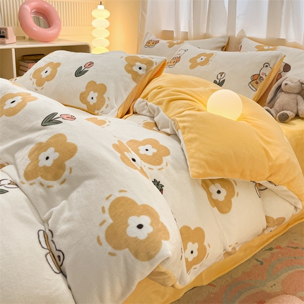 91家纺网 家纺一手货源 找家纺 （总）本制 2025新款B类牛奶绒印花四件套