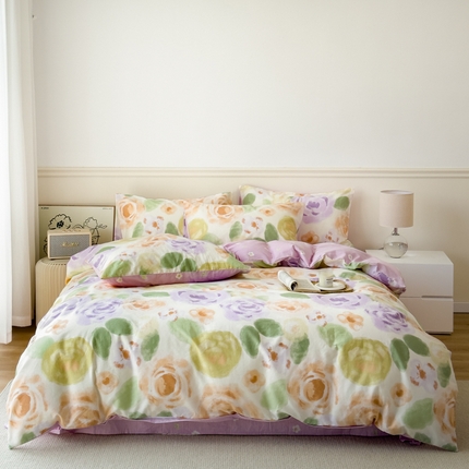 2024新款印花小清新全棉四件套 莫奈印象