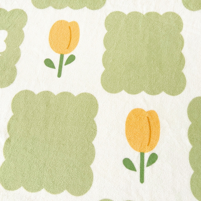 91家纺网 家纺一手货源 找家纺 大柏树 2025新款A类高克重亲肤舒适牛奶绒印花四件套-单床单可定制 花町-绿