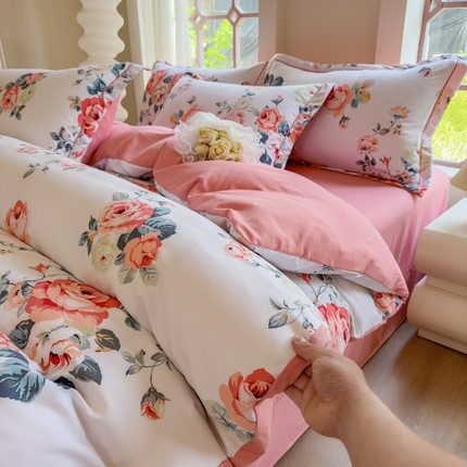 禧多家纺 2024新款亲肤云锦棉四件套 芭提雅