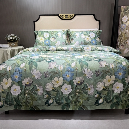 91家纺网 家纺一手货源 找家纺 （总）阿那亚 2024新款100支长绒棉四件套数码印花四件套全棉四件套(控价378/398)