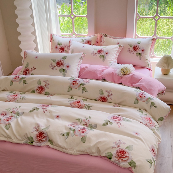 91家纺网 家纺一手货源 找家纺 禧多家纺 2024新款亲肤云锦棉四件套 密语