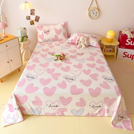 大柏树 2025新款A类高克重亲肤舒适牛奶绒印花四件套-单床单可定制 若凡-粉