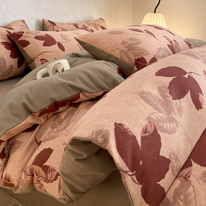 91家纺网 家纺一手货源 找家纺 琪格格纺织 2024新款原棉磨毛四件套系列 爱意浓