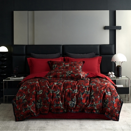 91家纺网 家纺一手货源 找家纺 （总）阿那亚 2024新款100支长绒棉四件套数码印花四件套全棉四件套(控价378/398)