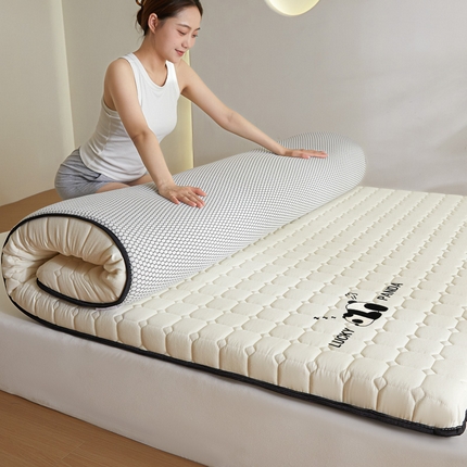 鑫钰 2024秋冬新款单边乳胶加厚硬质棉家用床垫 单边-趴趴熊猫-玉石白