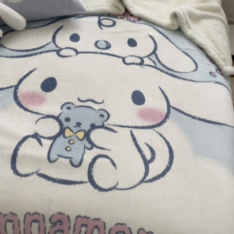 91家纺网 家纺一手货源 找家纺 金爱家 2024新款多功能牛奶绒羊羔绒毛毯毯子 羊羔绒-云朵玩偶大耳狗