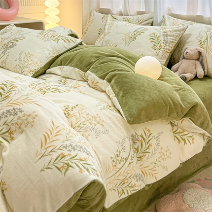 91家纺网 家纺一手货源 找家纺 （总）本制 2025新款B类牛奶绒印花四件套