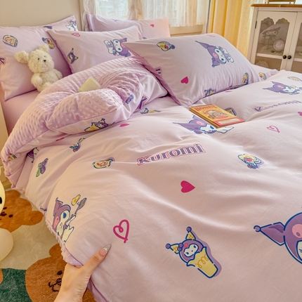 91家纺网 家纺一手货源 找家纺 （总）简宜家居（朝初家纺） 2025新款棉加绒豆豆绒牛奶绒四件套