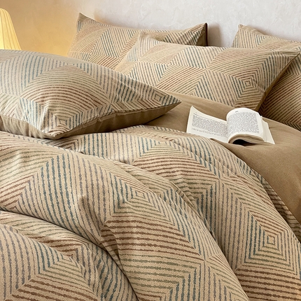 91家纺网 家纺一手货源 找家纺 琪格格纺织 2024新款原棉磨毛四件套系列 梵柔