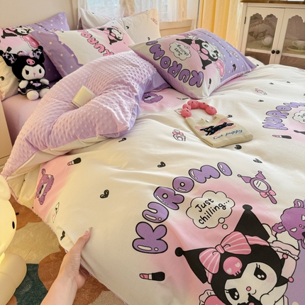 91家纺网 家纺一手货源 找家纺 （总）简宜家居（朝初家纺） 2025新款棉加绒豆豆绒牛奶绒四件套