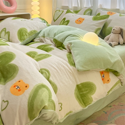 91家纺网 家纺一手货源 找家纺 （总）本制 2025新款B类牛奶绒印花四件套