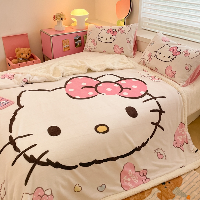 91家纺网 家纺一手货源 找家纺 金爱家 2024新款多功能牛奶绒羊羔绒毛毯毯子 羊羔绒-美美kt