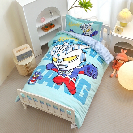 91家纺网 家纺一手货源 找家纺 （总）八零年代 2024新款幼儿园3D豆豆绒升级保暖三件套宝宝绒被套枕套垫套