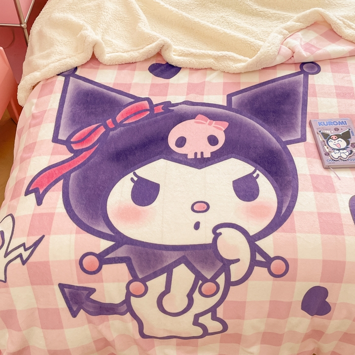 91家纺网 家纺一手货源 找家纺 金爱家 2024新款多功能牛奶绒羊羔绒毛毯毯子 羊羔绒-甜趣库洛米