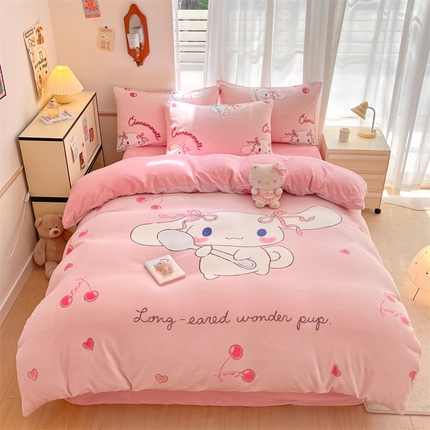 91家纺网 家纺一手货源 找家纺 （总）星座家纺 2025新款大版三丽鸥牛奶绒四件套