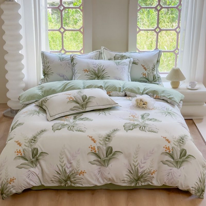 91家纺网 家纺一手货源 找家纺 禧多家纺 2024新款亲肤云锦棉四件套 莫妮卡