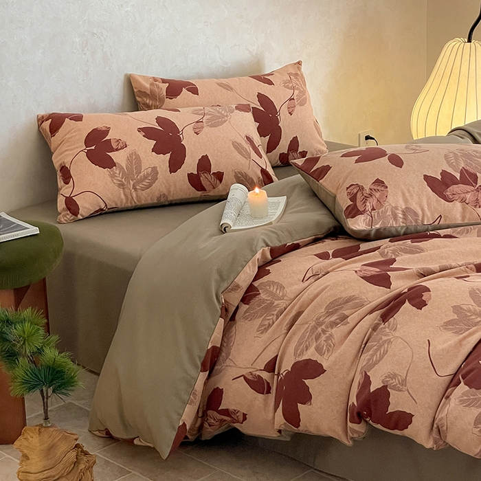 91家纺网 家纺一手货源 找家纺 琪格格纺织 2024新款原棉磨毛四件套系列 爱意浓