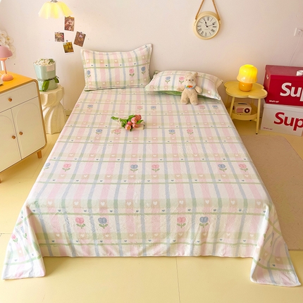 91家纺网 家纺一手货源 找家纺 大柏树 2025新款A类高克重亲肤舒适牛奶绒印花四件套-单床单可定制 悸动