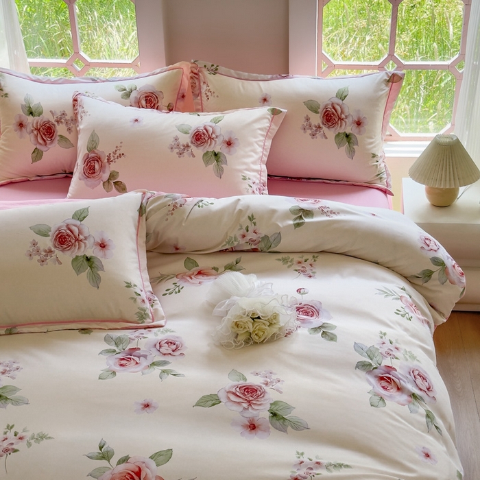 91家纺网 家纺一手货源 找家纺 禧多家纺 2024新款亲肤云锦棉四件套 密语