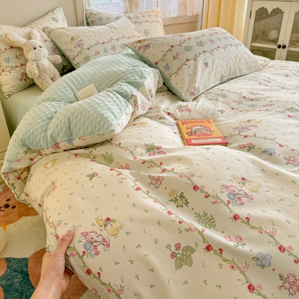 91家纺网 家纺一手货源 找家纺 （总）简宜家居（朝初家纺） 2025新款棉加绒豆豆绒牛奶绒四件套