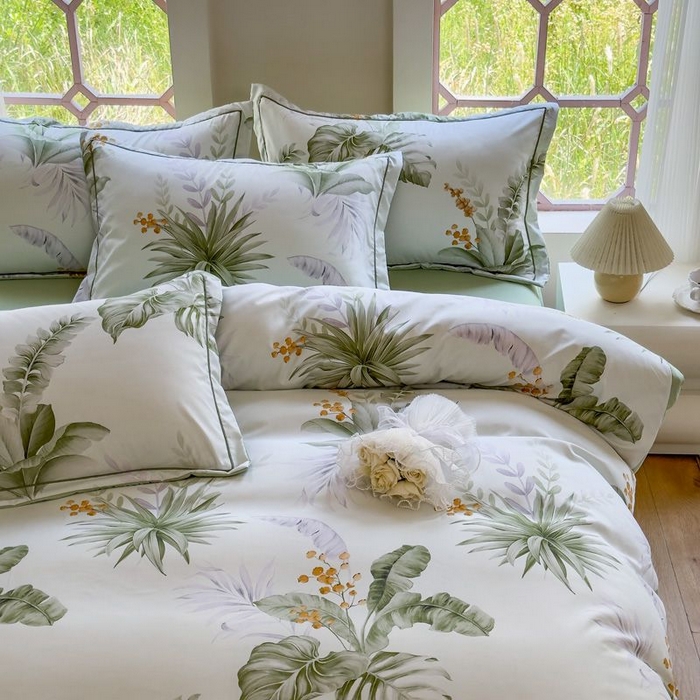 91家纺网 家纺一手货源 找家纺 禧多家纺 2024新款亲肤云锦棉四件套 莫妮卡