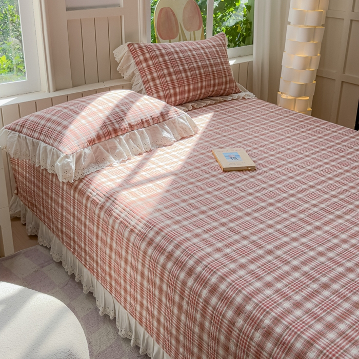 91家纺网 家纺一手货源 找家纺 （总）久典家居 2024新款A类法式全棉色织水洗棉单床盖