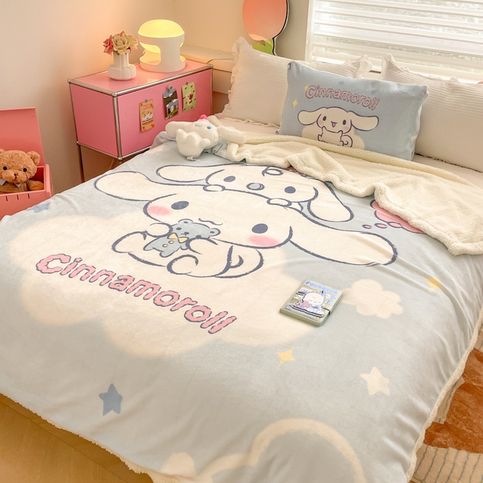 91家纺网 家纺一手货源 找家纺 金爱家 2024新款多功能牛奶绒羊羔绒毛毯毯子 羊羔绒-云朵玩偶大耳狗