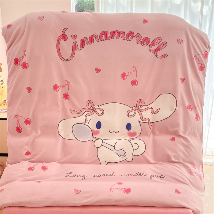 91家纺网 家纺一手货源 找家纺 星座家纺 2025新款大版三丽鸥牛奶绒四件套 淘气玉桂狗