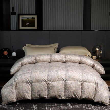 绒研羽绒 2025新款糯绵活性数码印花白鹅绒被被子被芯 糯棉-1