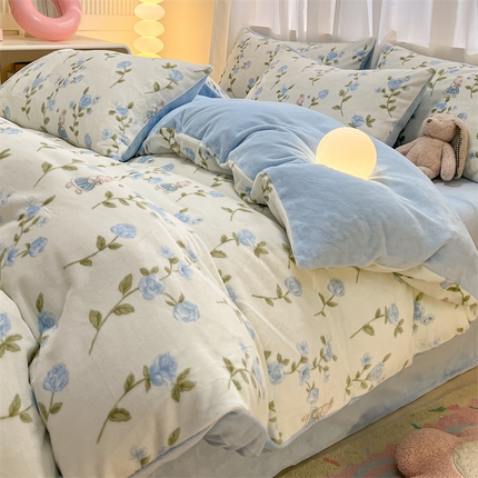 91家纺网 家纺一手货源 找家纺 （总）本制 2025新款B类牛奶绒印花四件套