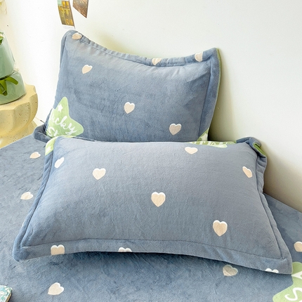 91家纺网 家纺一手货源 找家纺 大柏树 2025新款A类高克重亲肤舒适牛奶绒印花四件套-单枕套可定制 小幸运