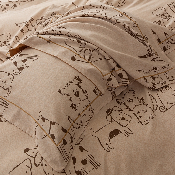 91家纺网 家纺一手货源 找家纺 左右家纺 2024秋冬新款全棉磨毛印花四件套 旺仔派