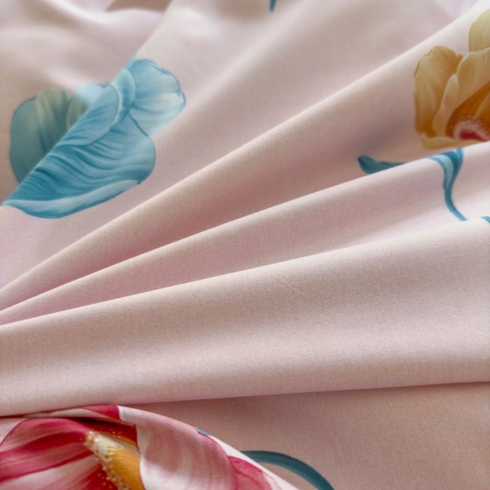 91家纺网 家纺一手货源 找家纺 禧多家纺 2024新款亲肤云锦棉四件套 悠然花开