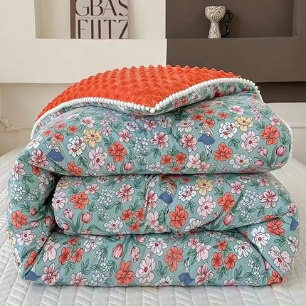 91家纺网 家纺一手货源 找家纺 （总）禧多家纺 2024新款亲肤舒适印花云纱棉豆豆被子被芯