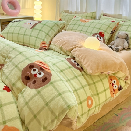 91家纺网 家纺一手货源 找家纺 （总）本制 2025新款B类牛奶绒印花四件套