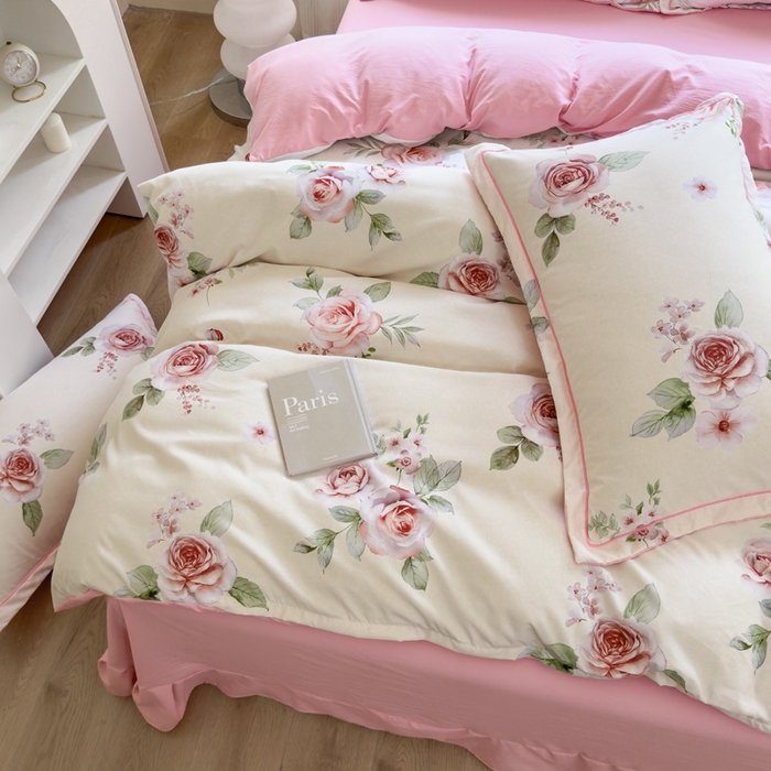 91家纺网 家纺一手货源 找家纺 禧多家纺 2024新款亲肤云锦棉四件套 密语