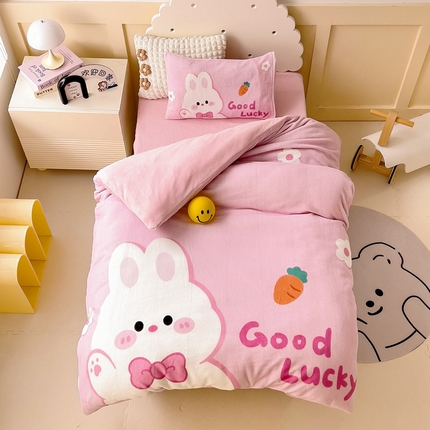 91家纺网 家纺一手货源 找家纺 （总）嗨生活 2025年加厚牛奶绒大版幼儿园三件套儿童