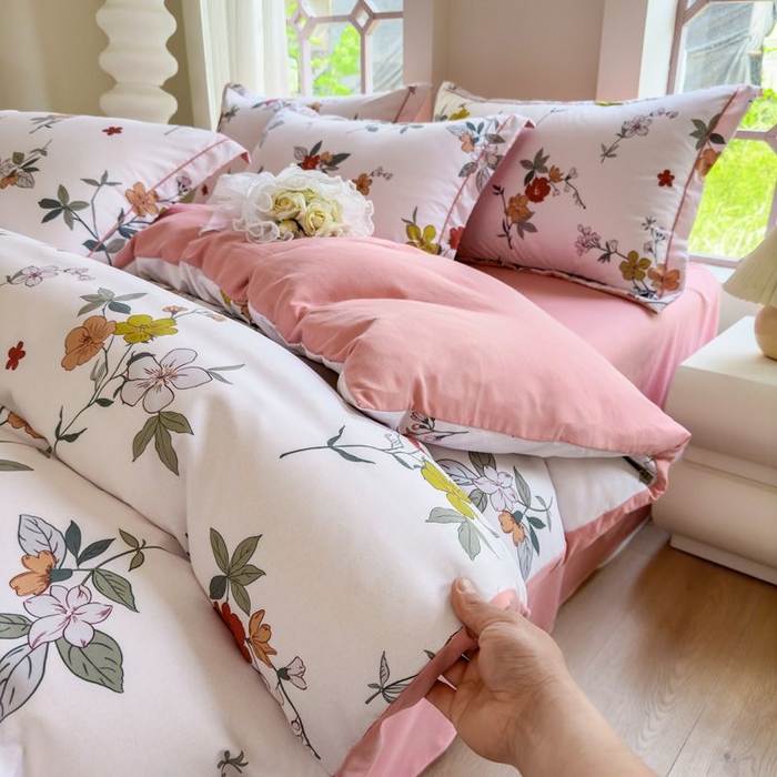 91家纺网 家纺一手货源 找家纺 禧多家纺 2024新款亲肤云锦棉四件套 知夏