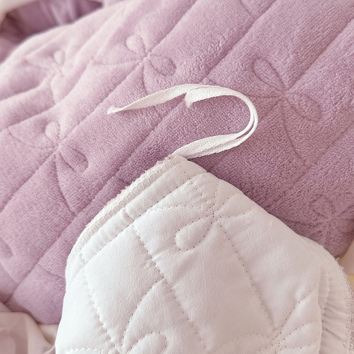 91家纺网 家纺一手货源 找家纺 罗艺轩 2024新款高克重牛奶雪纺边床裙四件套-羽蝶 甜紫