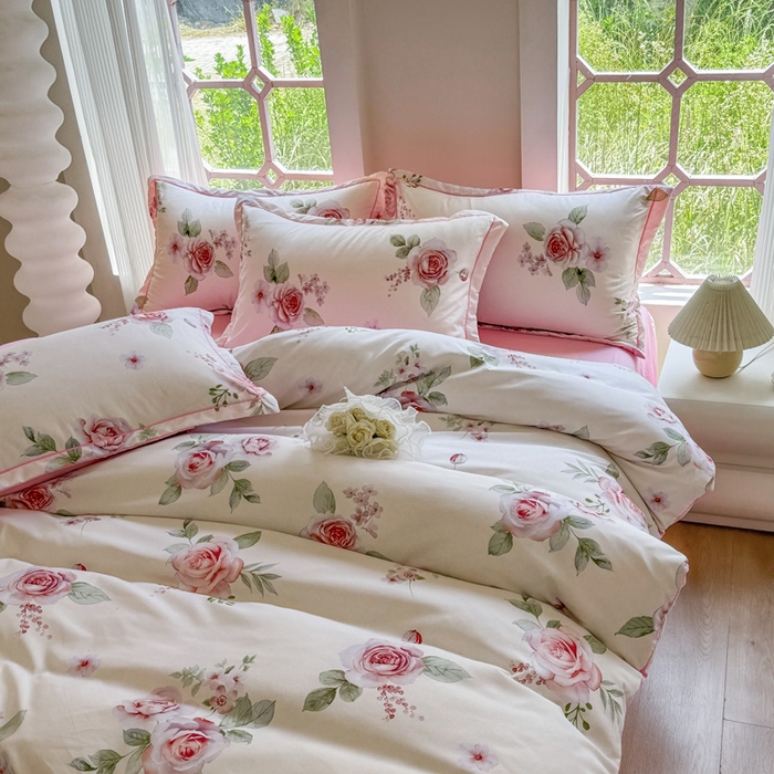 91家纺网 家纺一手货源 找家纺 禧多家纺 2024新款亲肤云锦棉四件套 密语