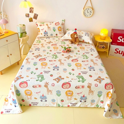 大柏树 2025新款A类高克重亲肤舒适牛奶绒印花四件套-单床单可定制 布拉乐园