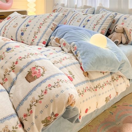 91家纺网 家纺一手货源 找家纺 （总）本制 2025新款B类牛奶绒印花四件套