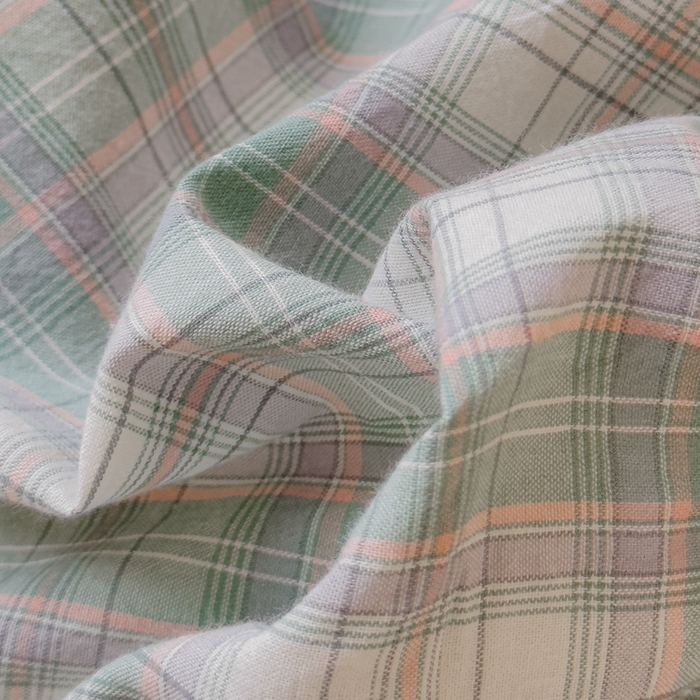 91家纺网 家纺一手货源 找家纺 久典家居 2024新款A类法式全棉色织水洗棉单床盖 可可绿