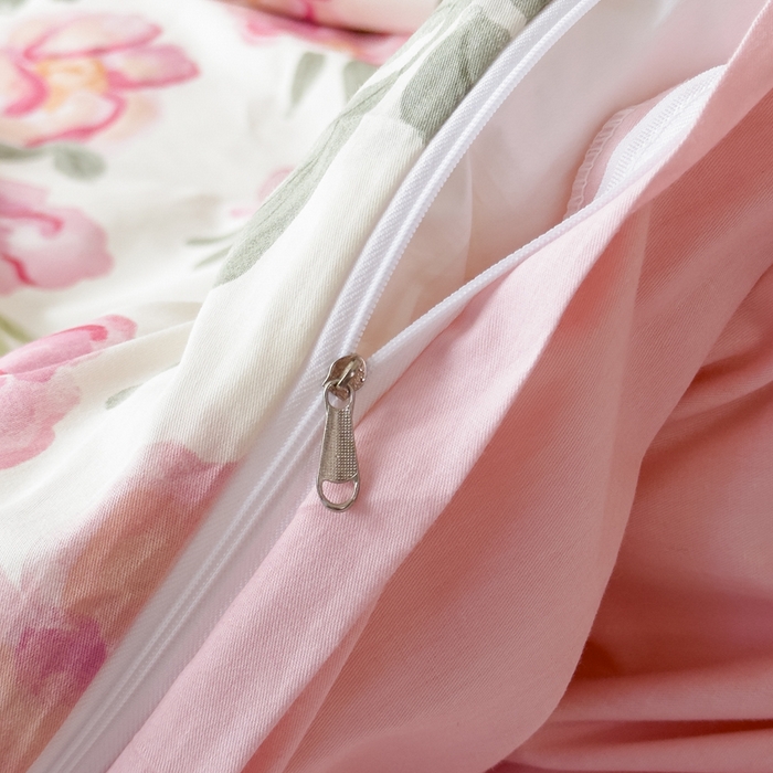 91家纺网 家纺一手货源 找家纺 2024新款印花小清新全棉四件套 灼灼其华